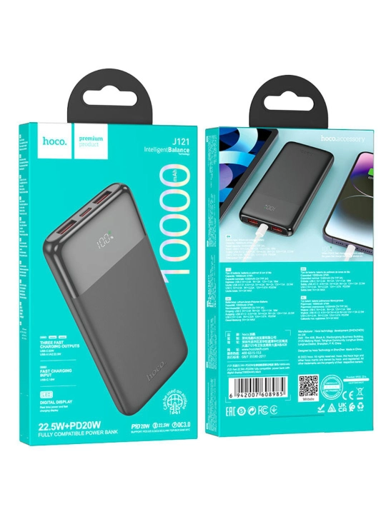 Tashqi akkumulyator Hoco Q34/Q37/Q32, 10000 mA/soat, portativlo, 22.5 Vt