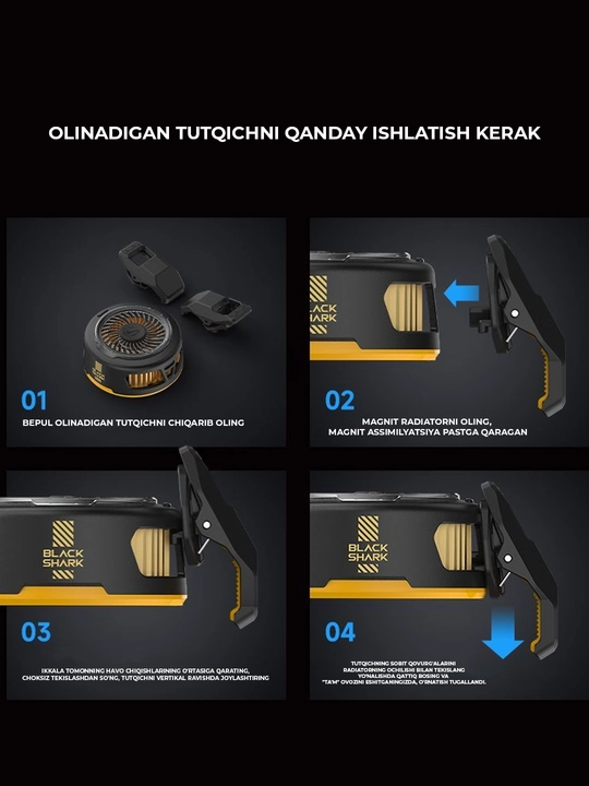 Telefon sovutgichi kuleri Black Shark Fan Cooler 3 Pro, 4 Pro RGB Lights -15°C