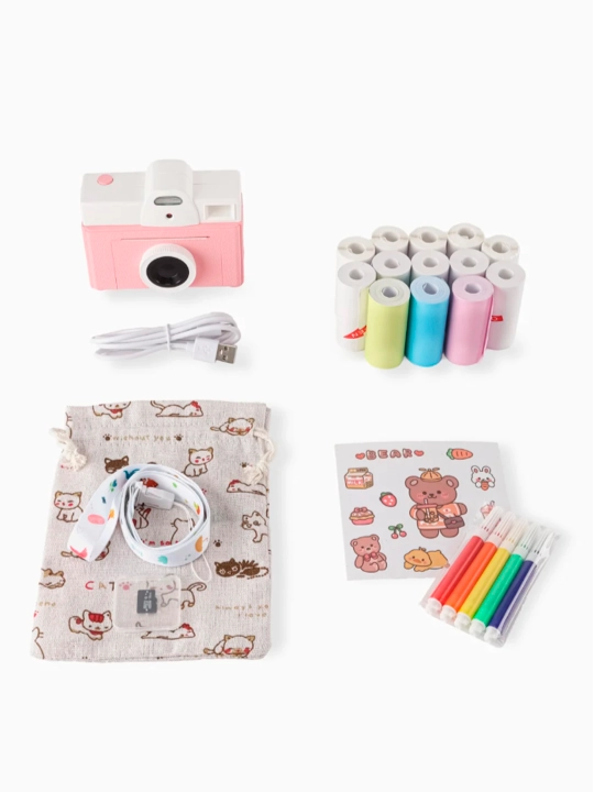 Bolalar uchun tezkor kamera, sovg'alar bilan mini foto printer