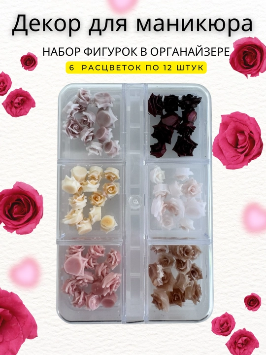 Набор для дизайна ногтей, блестки, стразы и фигурки для маникюра