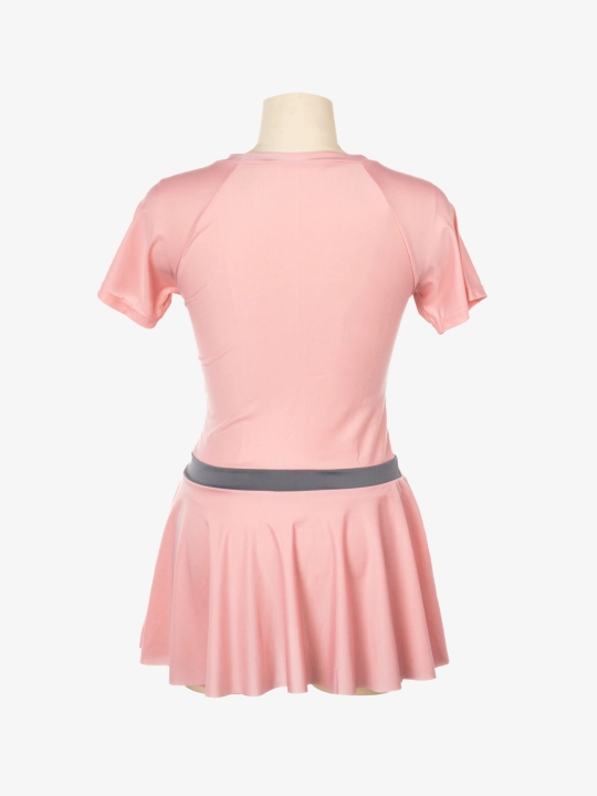 Ayollar uchun bir qismli suzish kostyumi, qora, pushti