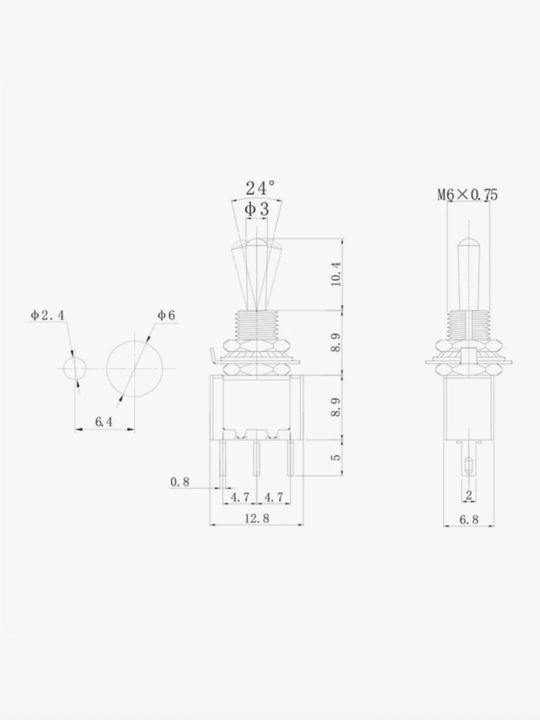 Тумблер однополюсный ON-ON Micro 250В 3А MTS-102