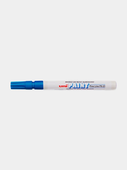 Маркер UNIBALL PAINT MARKER 0.8-1.2 Marking Pen White PX-21 L.Blue