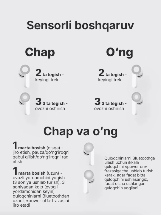 Air 31 simsiz quloqchinlar - displey, mikrofon va shovqinni bostirish funksiyasi bilan