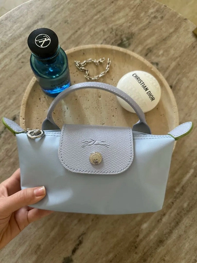 Сумка женская, в стиле мини Longchamp Le Pliage, компактная сумка-косметичка, через плечо — SGSTORE-LONGCHA-НГОЛУБ