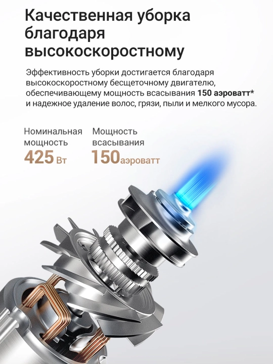Беспроводные пылесосы Dreame R10 PRO AQUA с насадкой для мойки полов, мощность 425 Ватт