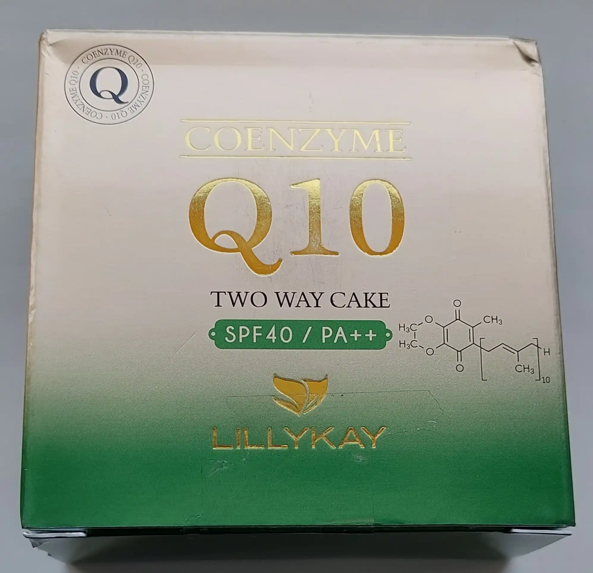 Пудра для лица 1+1, компактная пудра LillyKay Coenzyme Q10 Two Way Cake SPF, Корея