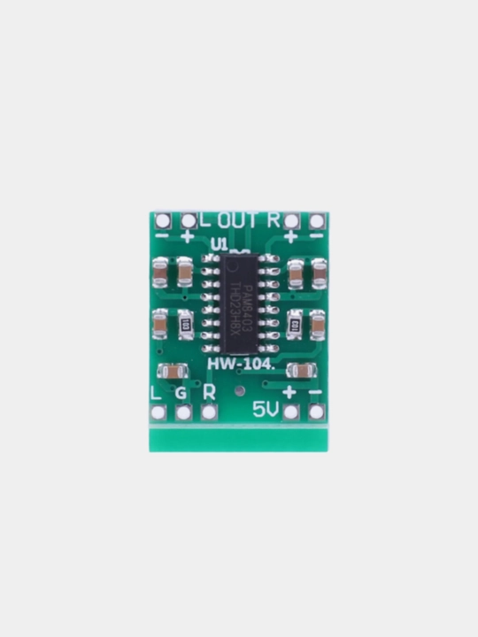 Мини аудиоусилитель PAM8403 3W+3W, стерео, питание 5В, размер 1.85×2.11 см