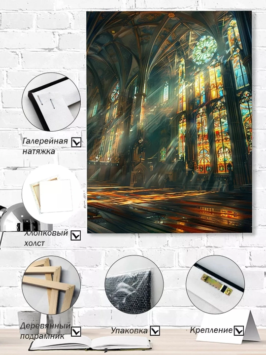 Interyer rasm ARTERY, holstga bosilgan kartina, yog‘och podramnikli poster, 40 × 50 sm
