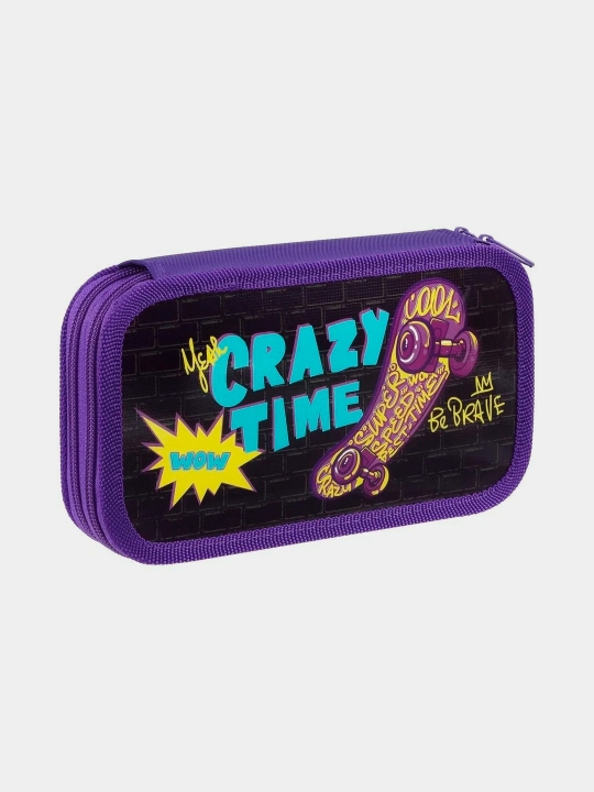 Penal ArtSpace Crazy time, PK2_59971, 2 bo'limli, laminatlangan karton, 190*105 mm