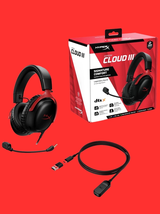 Игровая проводная гарнитура HyperX Cloud III с DTS:X и 53 мм динамиками, с шумоподавлением - 