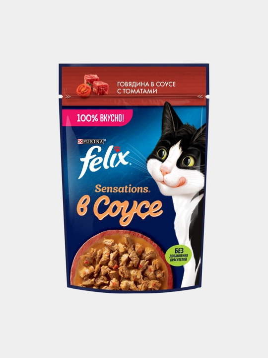 Влажный корм для кошек Felix Sensations, двойная начинка, разные вкусы, 75 г