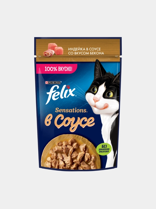 Влажный корм для кошек Felix Sensations, двойная начинка, разные вкусы, 75 г