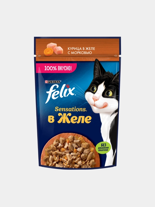 Влажный корм для кошек Felix Sensations, двойная начинка, разные вкусы, 75 г