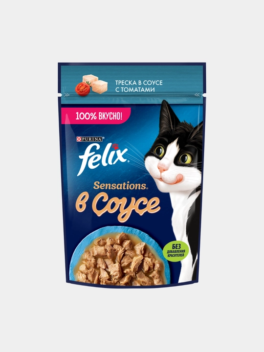 Влажный корм для кошек Felix Sensations, двойная начинка, разные вкусы, 75 г
