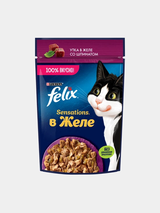 Влажный корм для кошек Felix Sensations, двойная начинка, разные вкусы, 75 г