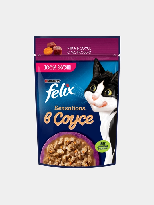 Влажный корм для кошек Felix Sensations, двойная начинка, разные вкусы, 75 г