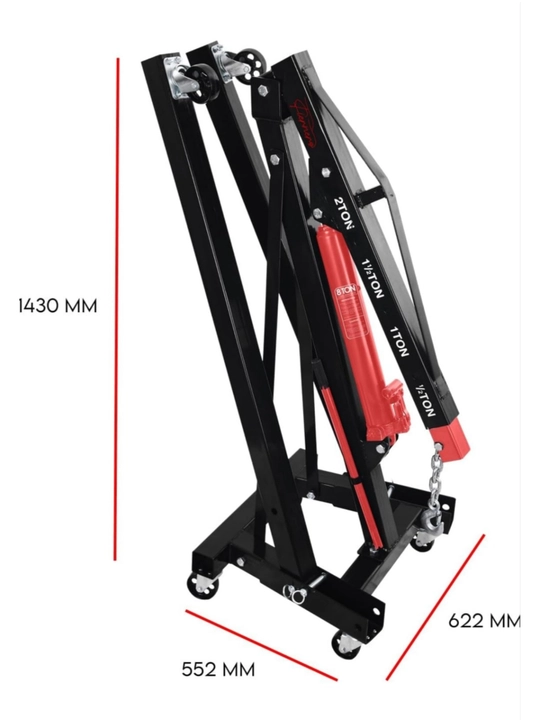 Кран для подъёма двигателя StrongLift SL2000 – 2 тонны, гидравлический, на колёсах