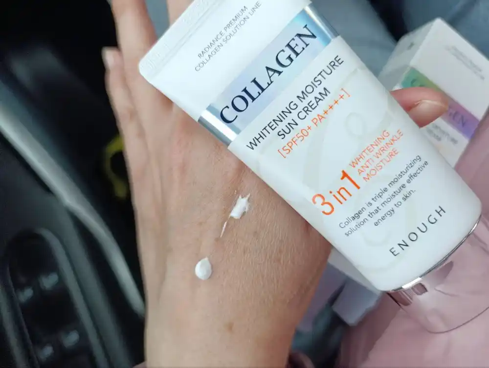 Quyoshdan himoya kremi Enough 3 in 1 Whitening Sun Cream SPF50/PA+ kollagen bilan, 50 ml