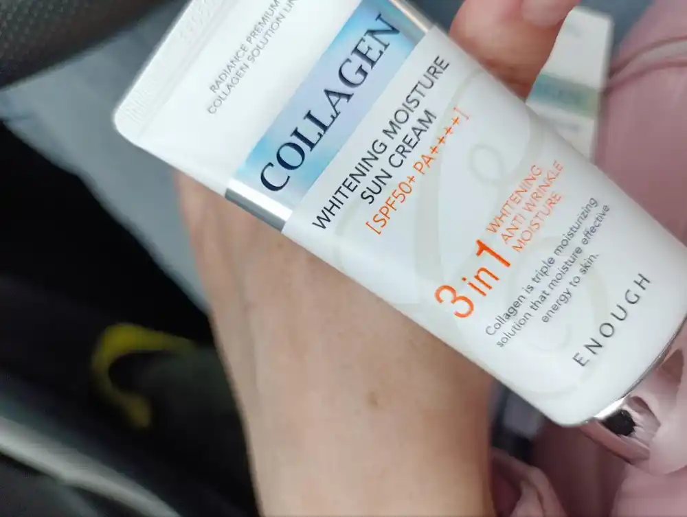 Quyoshdan himoya kremi Enough 3 in 1 Whitening Sun Cream SPF50/PA+ kollagen bilan, 50 ml