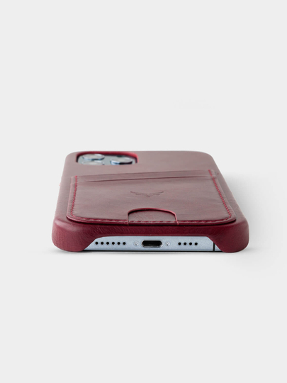 iPhone 12/12 Pro, karta uyasi bilan 12 Pro Max uchun charm g'ilof