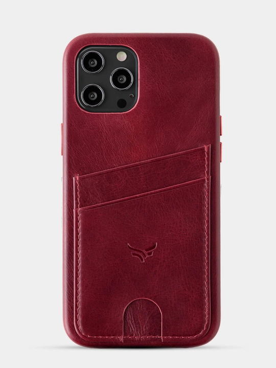iPhone 12/12 Pro, karta uyasi bilan 12 Pro Max uchun charm g'ilof - 