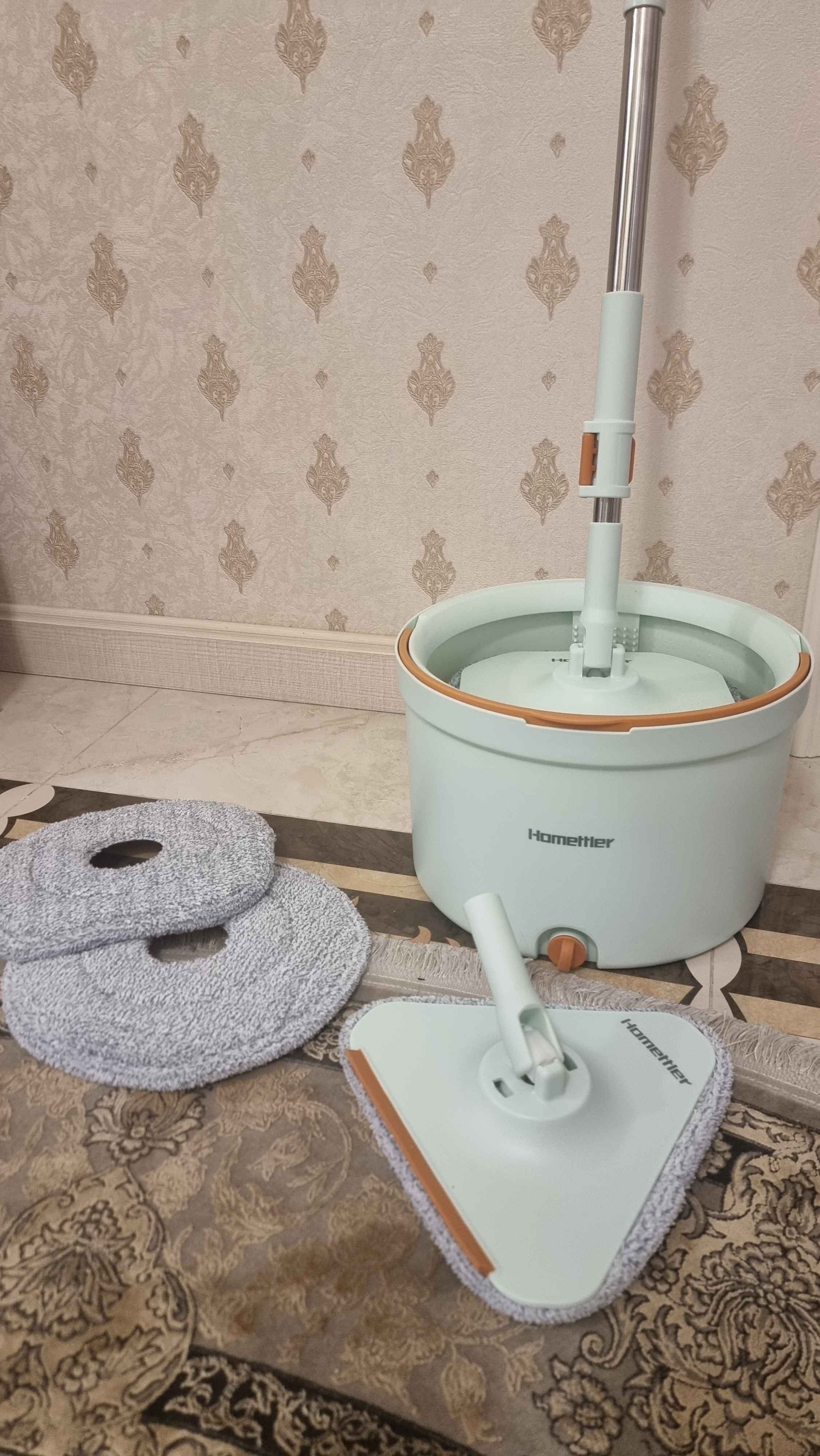 Умная швабра из микрофибры с ведром моет только чистой водой, с насадкой для окон, 2,5 л