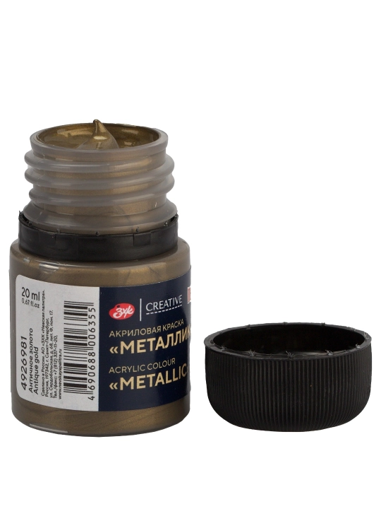 Metallik  akril bo'yog'i, "Decola" dan, Antik oltin, 20 ml