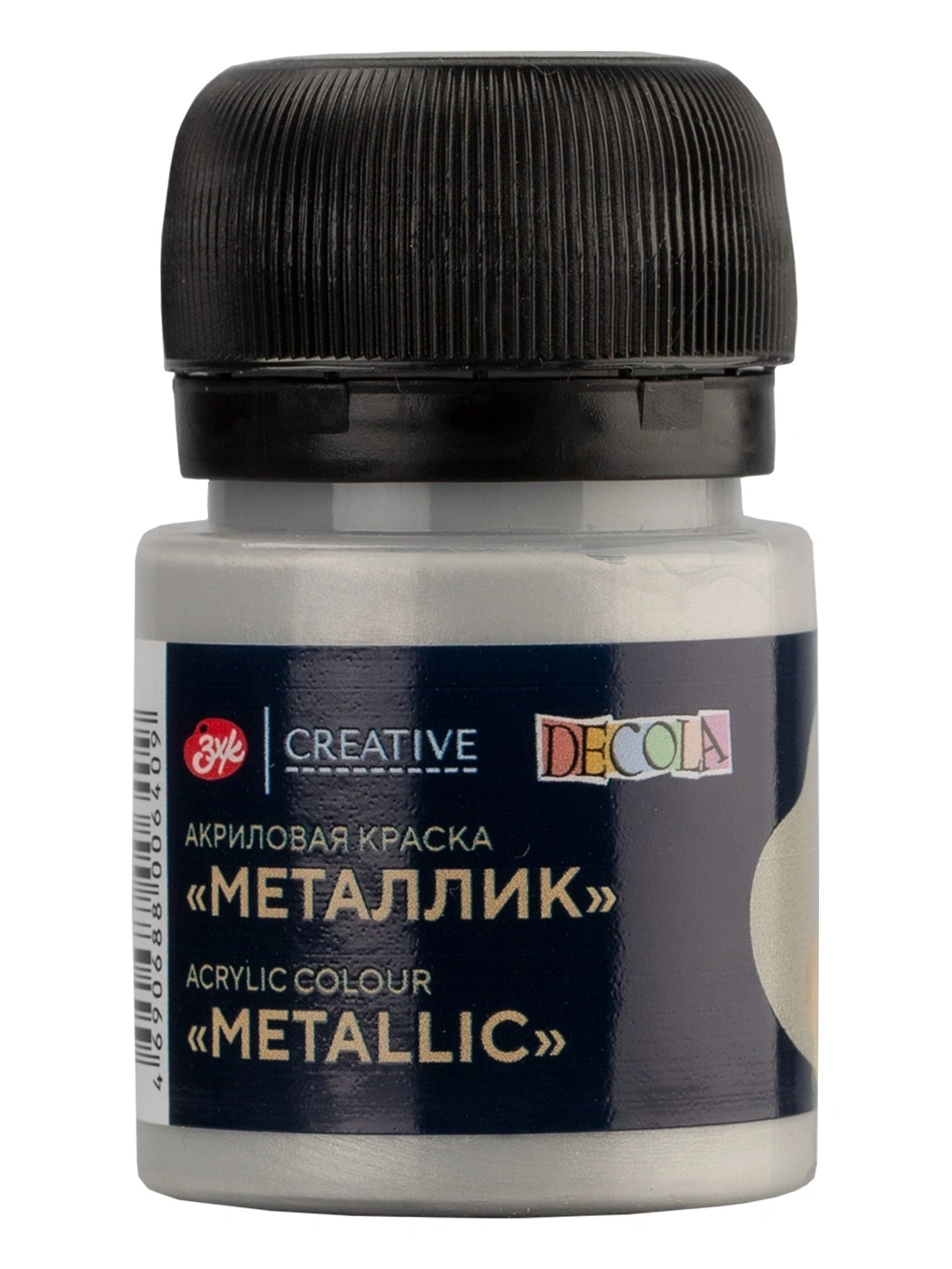 Акриловая краска, серебро акрил металлик, 20 мл