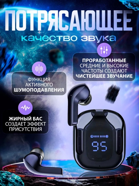 Simsiz quloqchilar Air31, displeyli, mikrofonli va shovqinni kamaytiradi