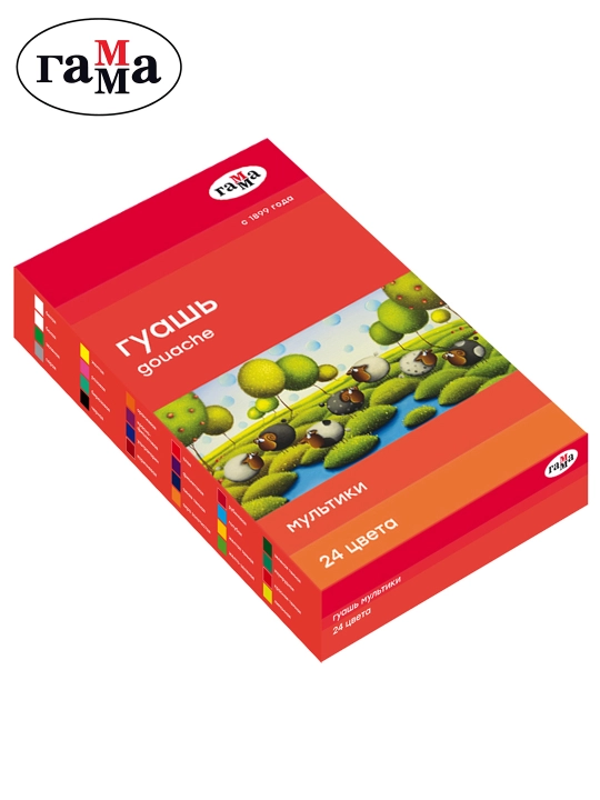 Guash Gamma "Multfilmlar", 24 rang, 20 ml, karton, 81220201 - 