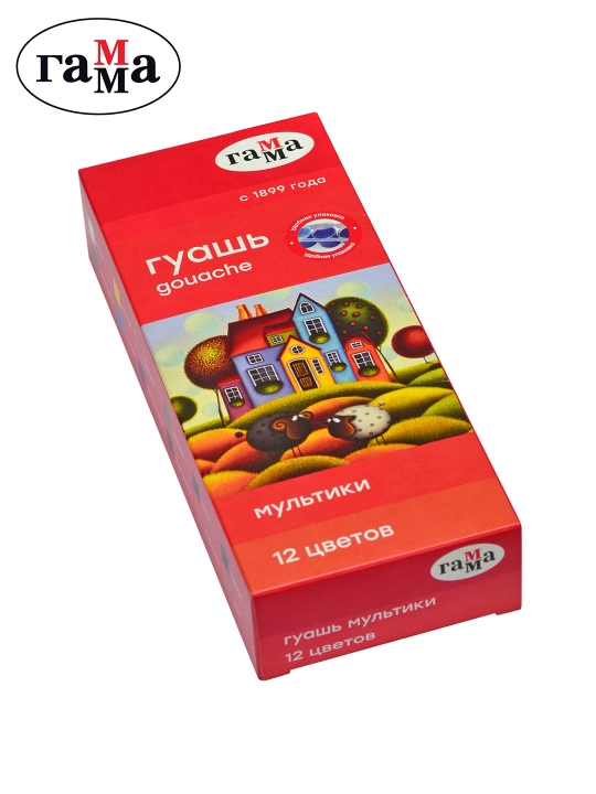 Guash Gamma "Multfilmlar", 12 rang, 15 ml, blokli idishlar, karton, 100222-12 - 