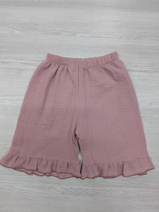 1 yoshdan 6 yoshgacha bo‘lgan qizlar uchun gul bosilgan yozgi to‘plam, muslin