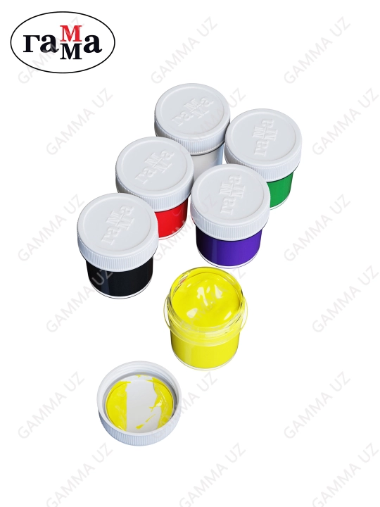 Gouache gamma "Yosh rassom yangi", 6 rang, 17,5 ml, karton, 221009