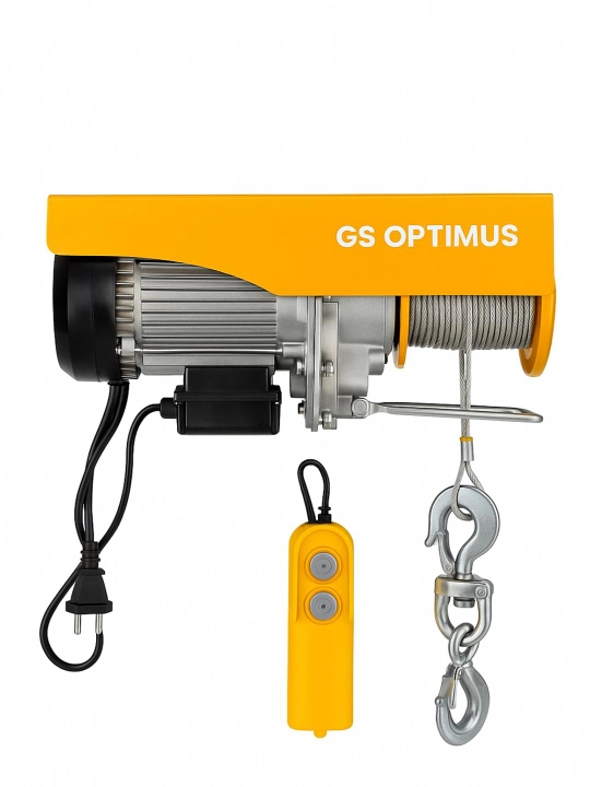 Электрический тельфер GS Optimus PA 1200 – 1200 кг, с пультом, на тросе