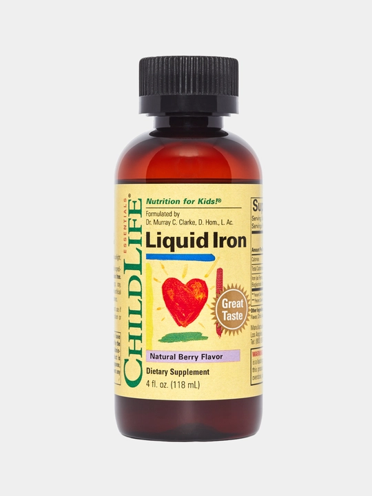 ChildLife Essentials, Liquid Iron (Жидкое железо) с натуральным ягодным вкусом, 118 мл - 