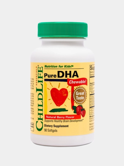 ChildLife Essentials, Рыбий жир для развития мозга детей (Pure DHA), 90 капсул - 