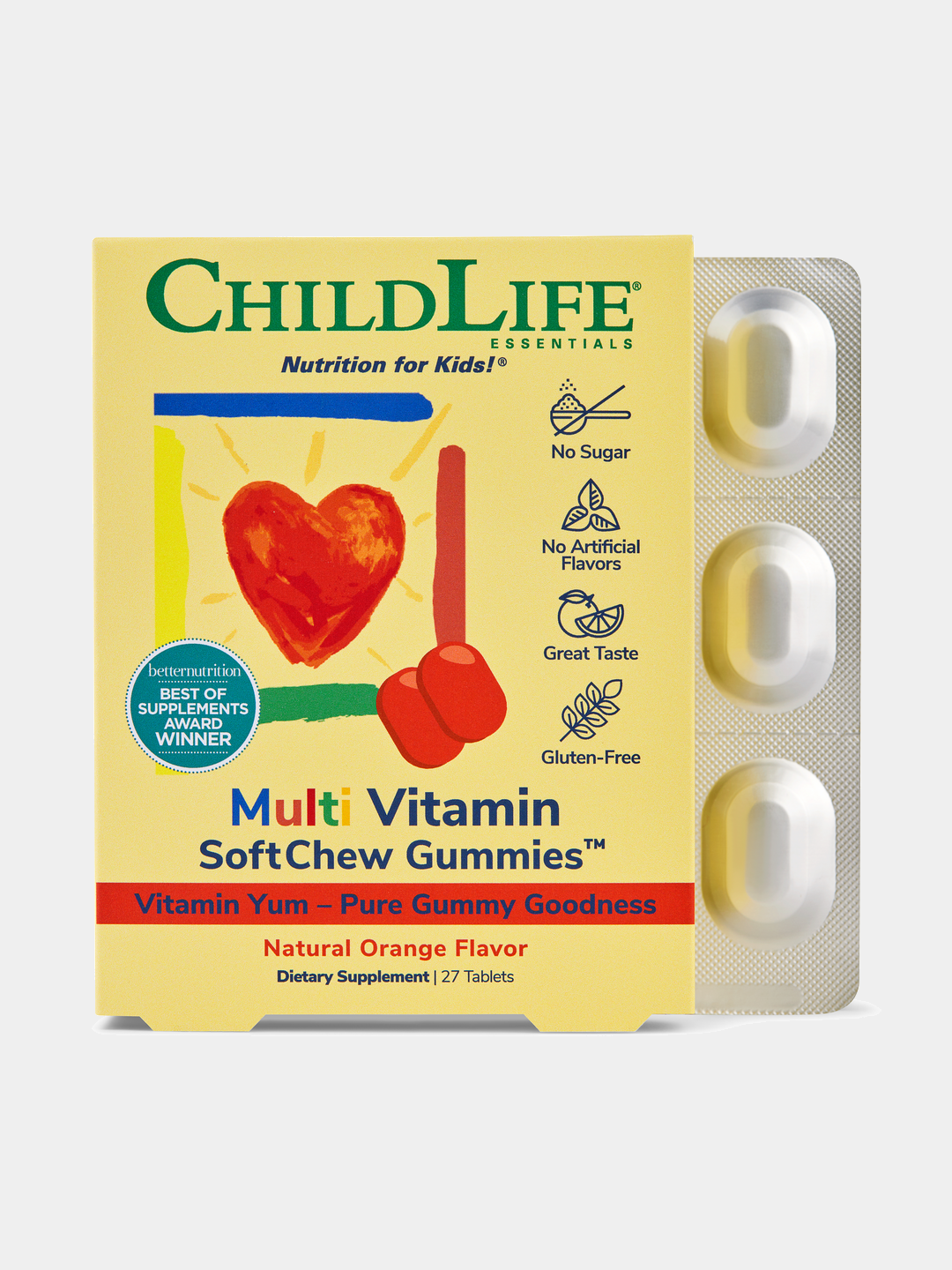 ChildLife Essentials, Multivitamin kompleks yumshoq tabletkali saqichlar, 27 ta tabletka - 