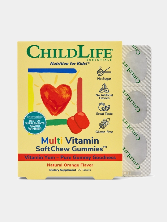 ChildLife Essentials, Multivitamin kompleks yumshoq tabletkali saqichlar, 27 ta tabletka