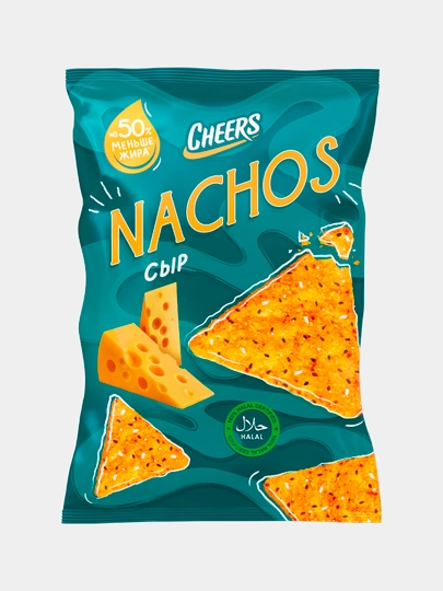Кукурузные Чипсы Cheers "Nachos" со вкусом "Сыр", 70 гр — CHEERS-P1A1693