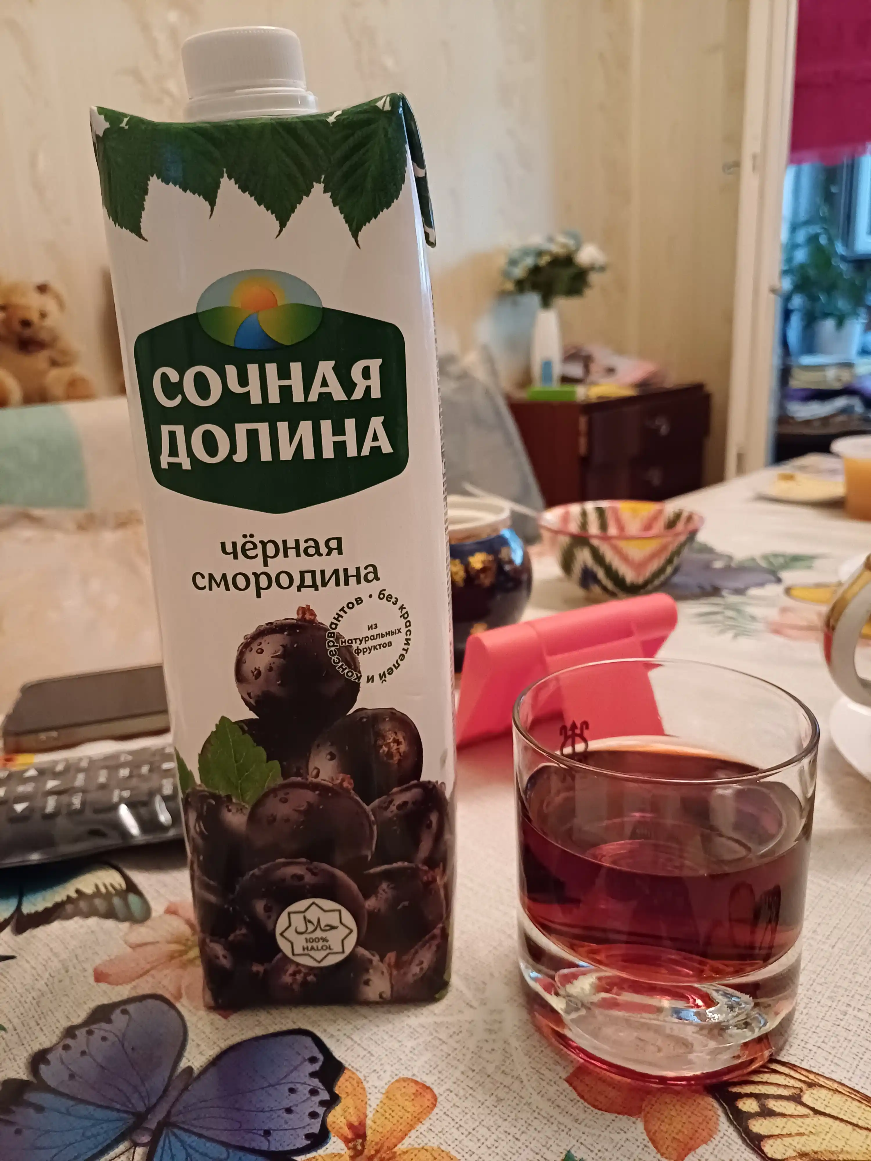 Sharbat Sochnaya Dolina Qora qorag'at, 1 litr