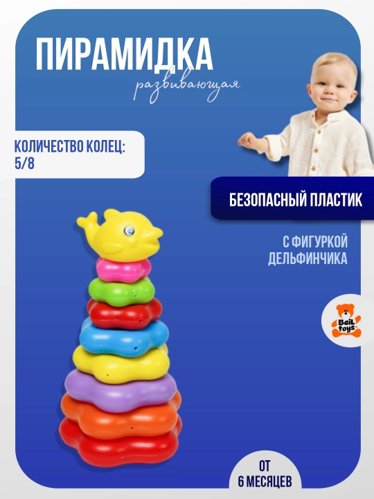 Развивающая пирамидка с фигуркой - 
