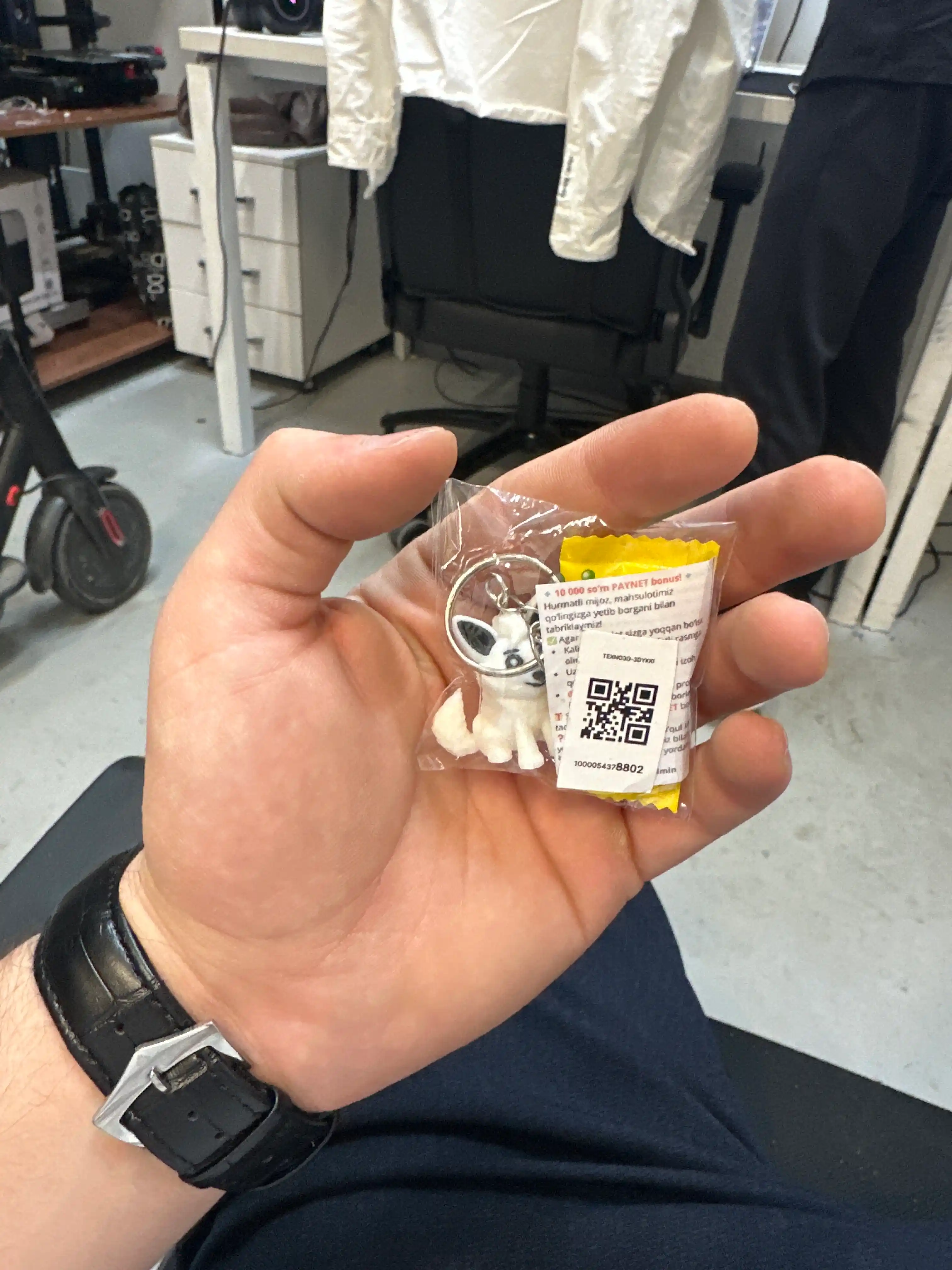 3D printerdan yasalgan yoqimli kuchukcha kalit ilgichi