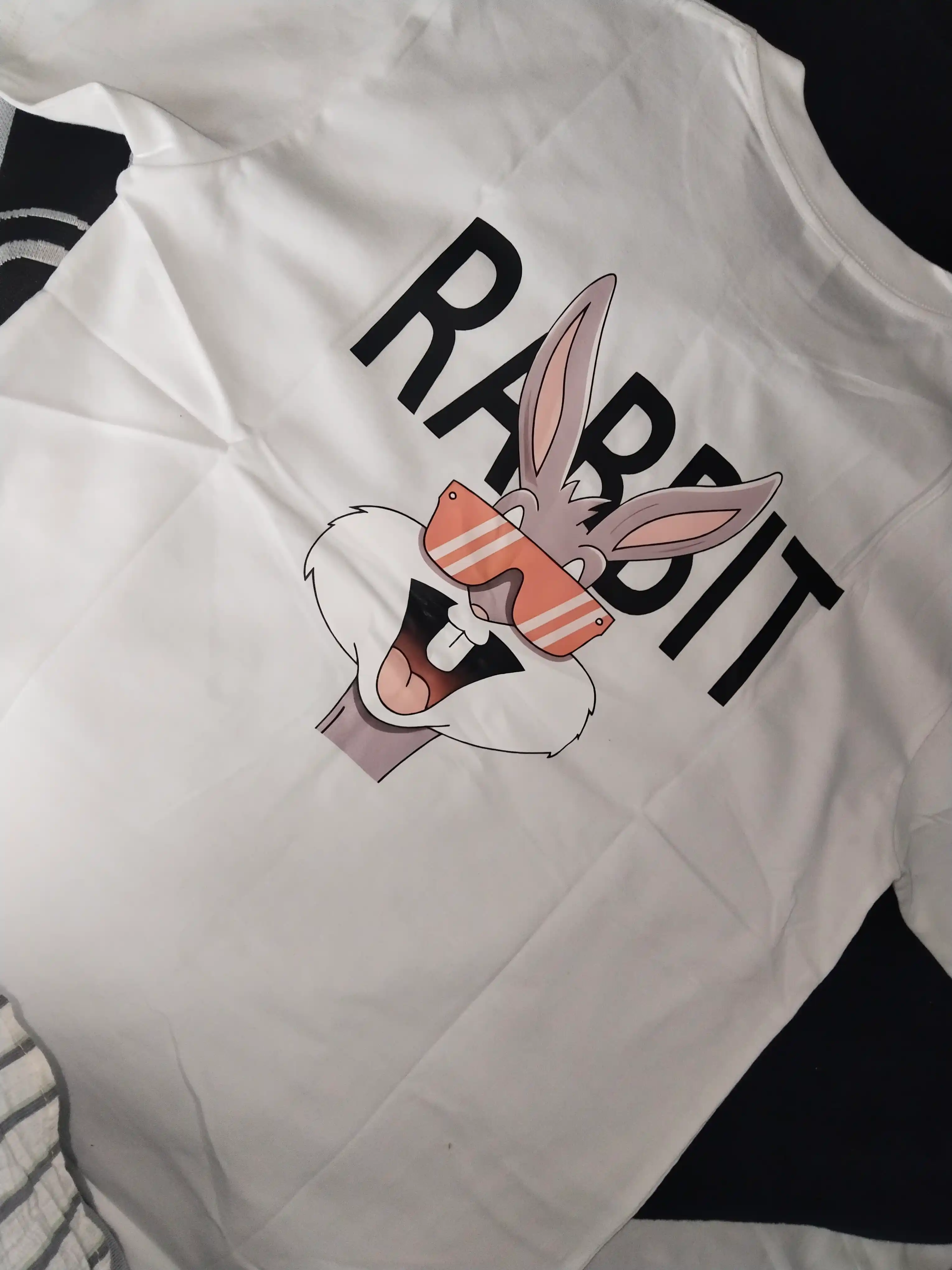 Ayollar uchun 3D printli futbolka Bugs Bunny, 100% paxta, S-XL o'lchamlar