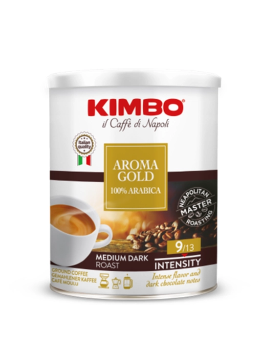 Кофе молотый КИМБО Арома Голд, 100% арабика, железная банка, 250 гр