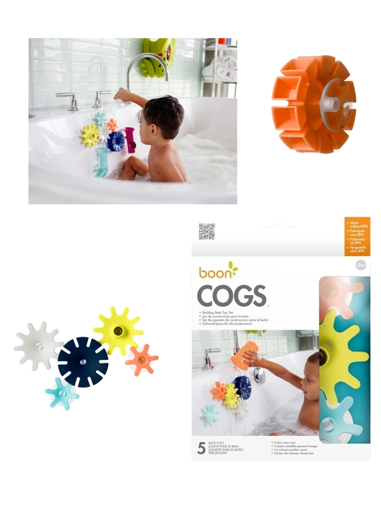 Набор игрушек для ванны Boon: кит CHOMP, шестерёнки COGS, лодочки FLEET, 12+ мес