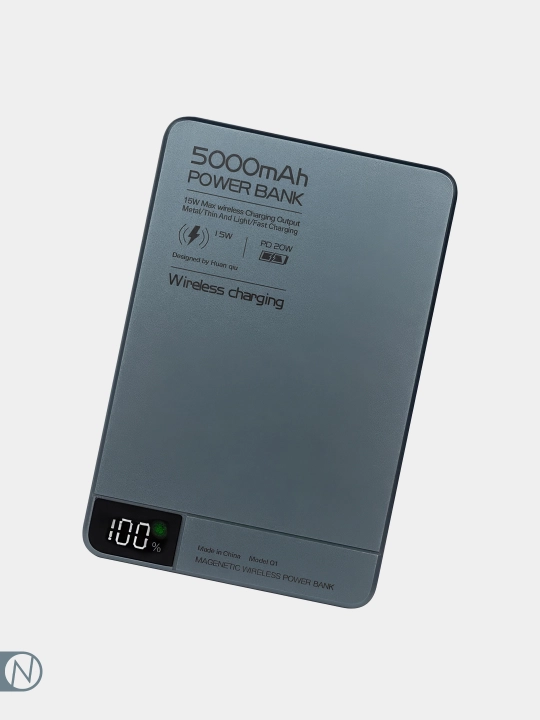 Simsiz tashqi akkumulyator MagSafe Power Bank, yupqa va zaryad ko'rsatkichi bilan