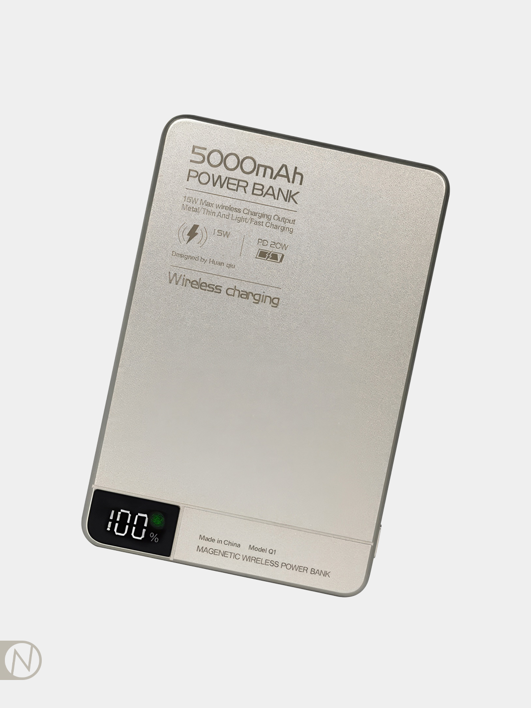Simsiz tashqi akkumulyator MagSafe Power Bank, yupqa va zaryad ko'rsatkichi bilan
