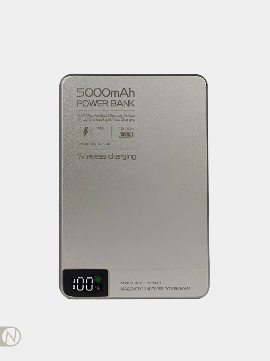 Simsiz tashqi akkumulyator MagSafe Power Bank, yupqa va zaryad ko'rsatkichi bilan