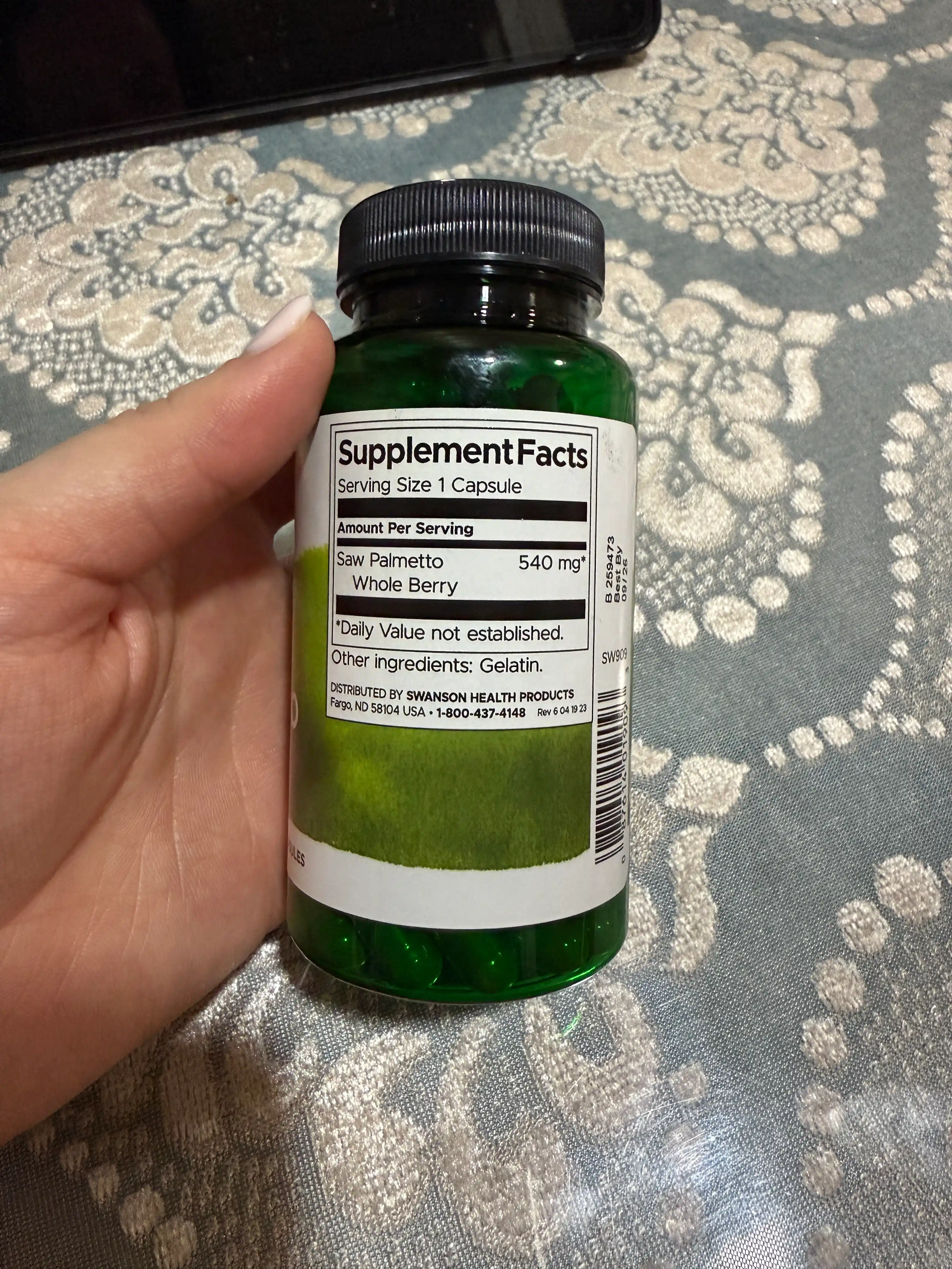 Swanson Эктракт пальмы сереноа (Saw Palmetto) 540 мг (здоровье простаты), капсулы